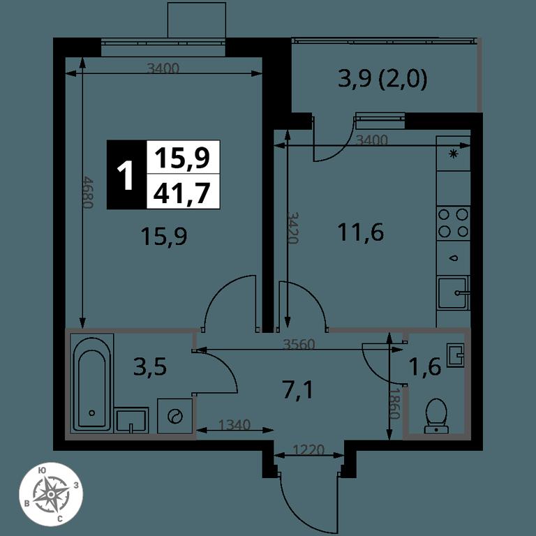 1-BD Apartment Sale, 41.7 sq. m. at Pervy Yuzhny, zhiloy kompleks Pervy Yuzhny, Leninskiy City District, Moscow Region, Russia #2 1-BD Apartment Sale, 41.7 sq. m. at Pervy Yuzhny, zhiloy kompleks Pervy Yuzhny, Leninskiy City District, Moscow Region, Russia #2