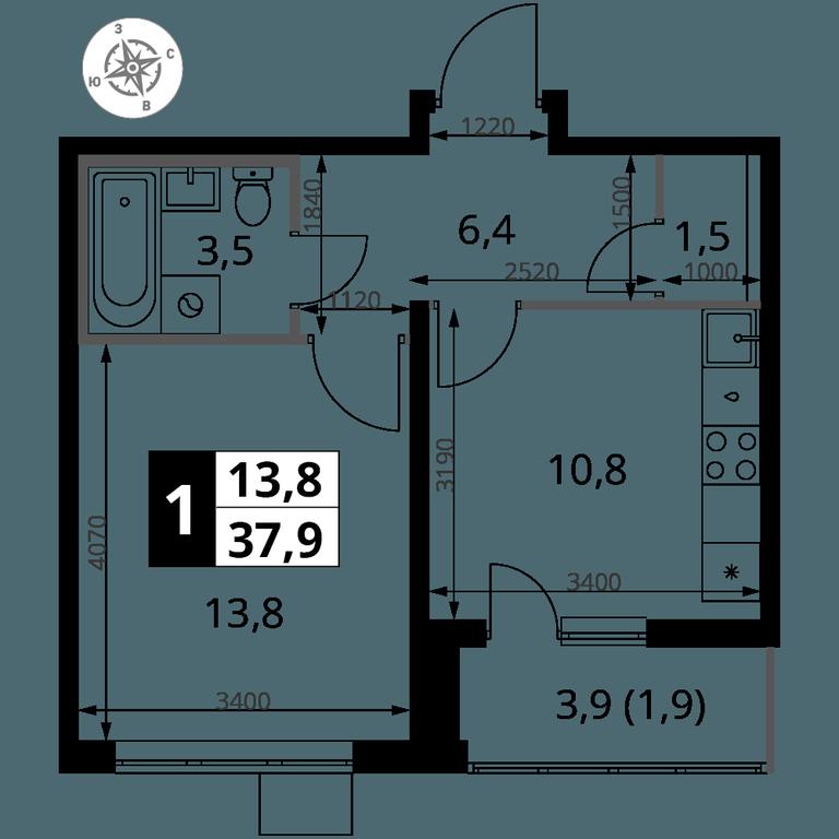 1-BD Apartment Sale, 37.9 sq. m. at Pervy Yuzhny, zhiloy kompleks Pervy Yuzhny, Leninskiy City District, Moscow Region, Russia #2 1-BD Apartment Sale, 37.9 sq. m. at Pervy Yuzhny, zhiloy kompleks Pervy Yuzhny, Leninskiy City District, Moscow Region, Russia #2