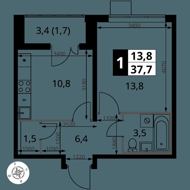 1-BD Apartment Sale, 37.7 sq. m. at Pervy Yuzhny, zhiloy kompleks Pervy Yuzhny, Leninskiy City District, Moscow Region, Russia #2 1-BD Apartment Sale, 37.7 sq. m. at Pervy Yuzhny, zhiloy kompleks Pervy Yuzhny, Leninskiy City District, Moscow Region, Russia #2