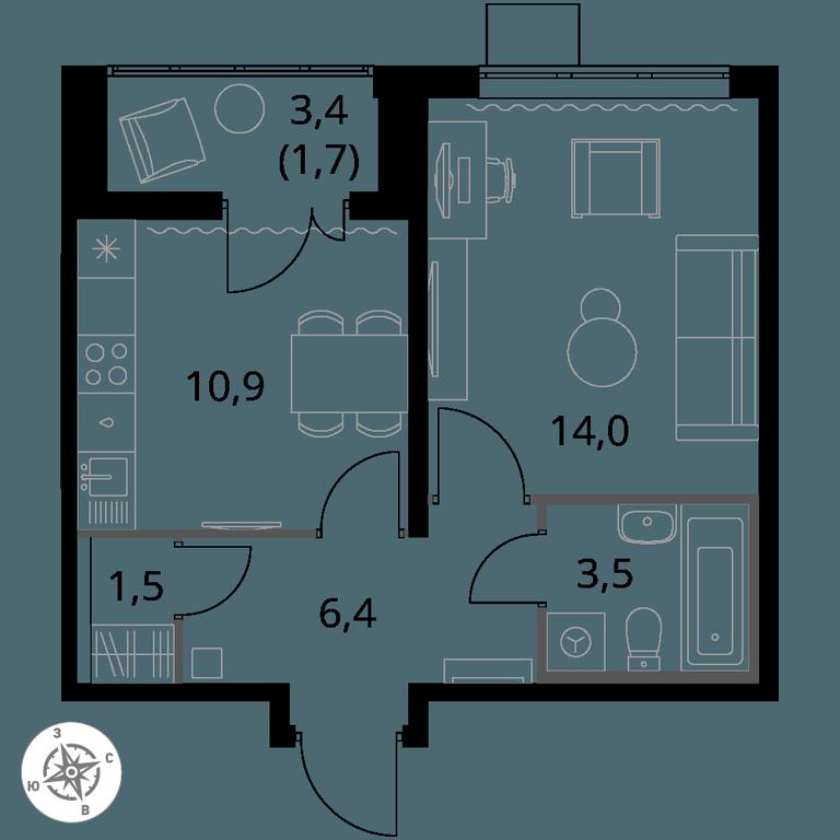 1-BD Apartment Sale, 38 sq. m. at Pervy Yuzhny, zhiloy kompleks Pervy Yuzhny, Leninskiy City District, Moscow Region, Russia #1 1-BD Apartment Sale, 38 sq. m. at Pervy Yuzhny, zhiloy kompleks Pervy Yuzhny, Leninskiy City District, Moscow Region, Russia #1