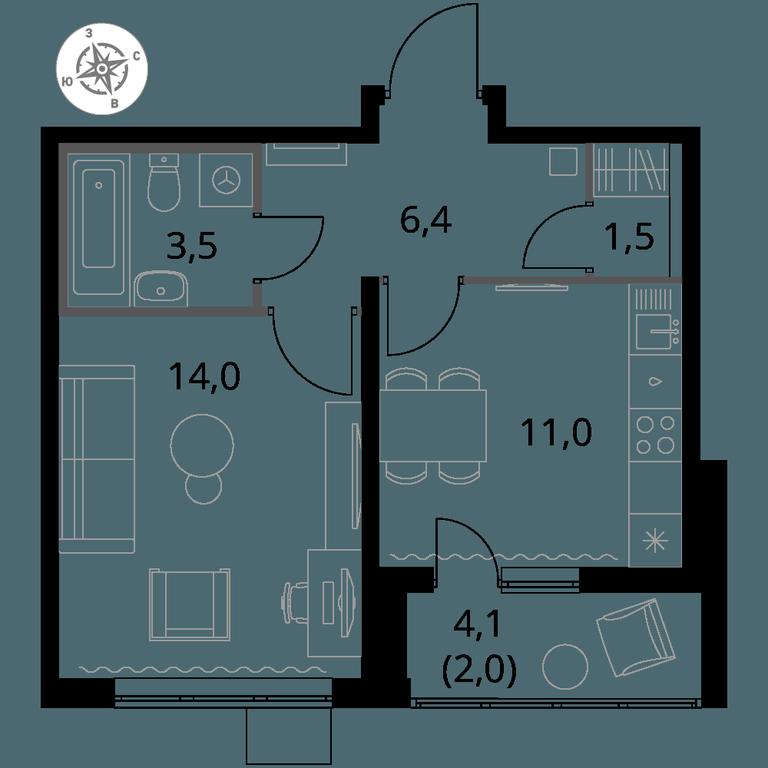 1-BD Apartment Sale, 38.4 sq. m. at Pervy Yuzhny, zhiloy kompleks Pervy Yuzhny, Leninskiy City District, Moscow Region, Russia #1 1-BD Apartment Sale, 38.4 sq. m. at Pervy Yuzhny, zhiloy kompleks Pervy Yuzhny, Leninskiy City District, Moscow Region, Russia #1