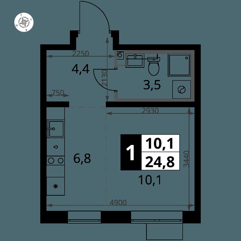 Apartment Sale, 24.8平方米 at Pervy Yuzhny, zhiloy kompleks Pervy Yuzhny, Leninskiy City District, Moscow Region, Russia #1 Apartment Sale, 24.8平方米 at Pervy Yuzhny, zhiloy kompleks Pervy Yuzhny, Leninskiy City District, Moscow Region, Russia #1