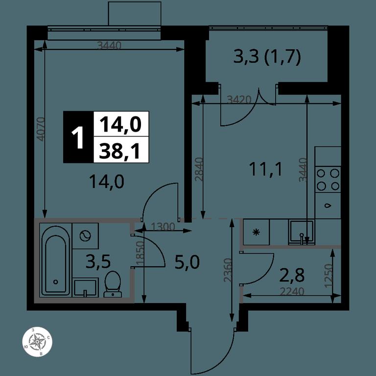 1-BD Apartment Sale, 38.1 sq. m. at Pervy Yuzhny, zhiloy kompleks Pervy Yuzhny, Leninskiy City District, Moscow Region, Russia #1 1-BD Apartment Sale, 38.1 sq. m. at Pervy Yuzhny, zhiloy kompleks Pervy Yuzhny, Leninskiy City District, Moscow Region, Russia #1