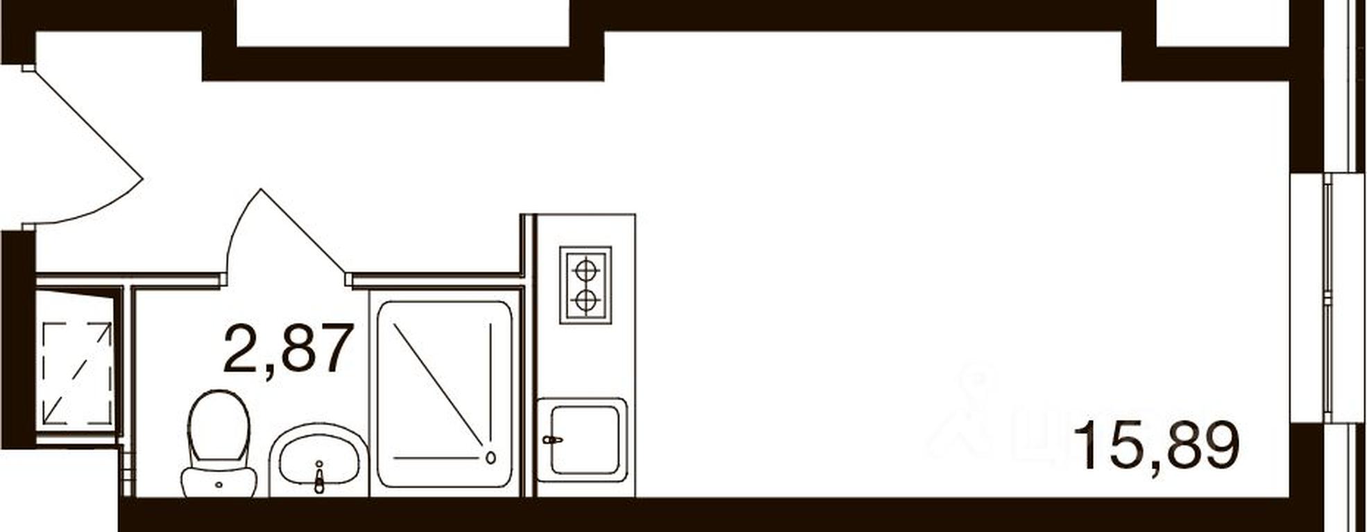 Apartment Sale, 18.8 sq. m. at Apart kompleks M1 Skolkovo, Zapadnaya ulitsa, 85, Urban-Type Settlement of Novoivanovskoe, Odintsovskiy Urban District, Moscow Region, Russia #1
