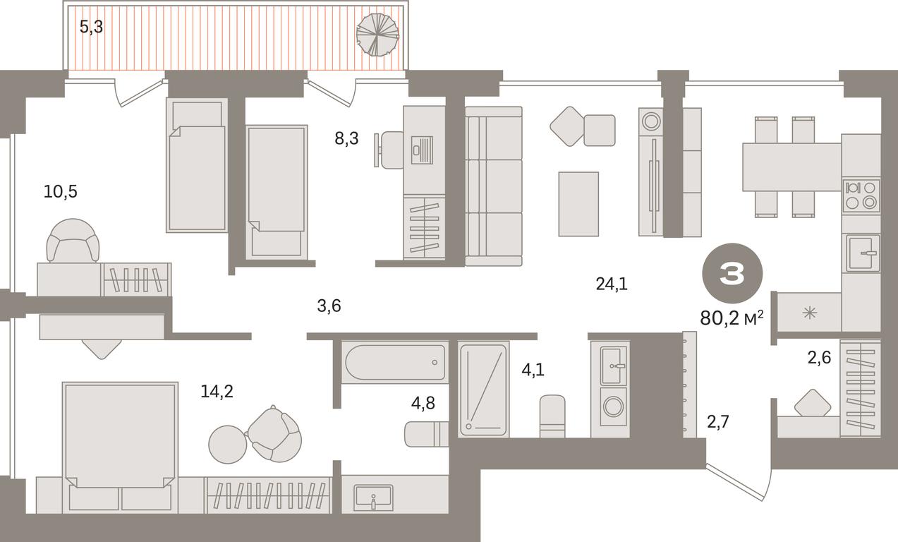 3-BD Apartment Sale, 80.7平方米 at Kvartal Izdanie, Perovskoye Highway, Moscow, Russia #1 3-BD Apartment Sale, 80.7平方米 at Kvartal Izdanie, Perovskoye Highway, Moscow, Russia #1