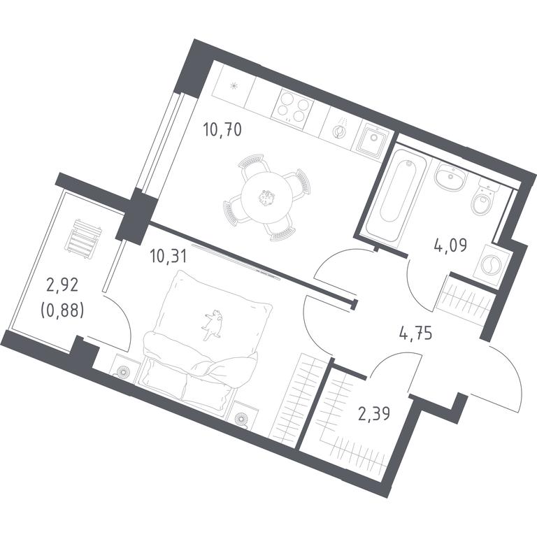 Apartment Sale, 33.12 sq. m. at Kvartal Zapadnyj, kvartal № 76, Marushkinskoye Settlement, Moscow, Russia #1 Apartment Sale, 33.12 sq. m. at Kvartal Zapadnyj, kvartal № 76, Marushkinskoye Settlement, Moscow, Russia #1