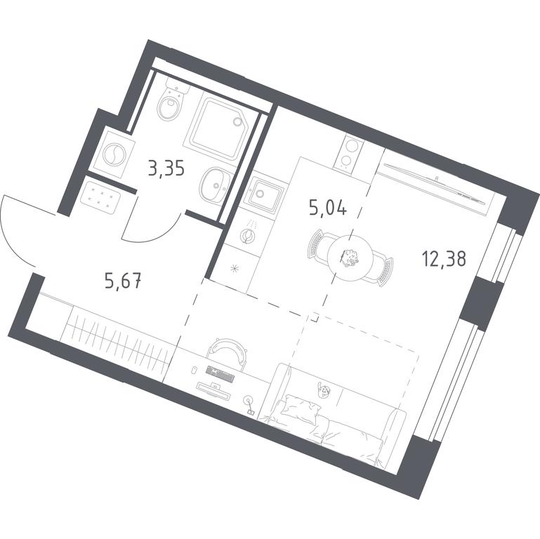 Apartment Sale, 26.44 sq. m. at Kvartal Zapadnyj, kvartal № 76, Marushkinskoye Settlement, Moscow, Russia #1 Apartment Sale, 26.44 sq. m. at Kvartal Zapadnyj, kvartal № 76, Marushkinskoye Settlement, Moscow, Russia #1