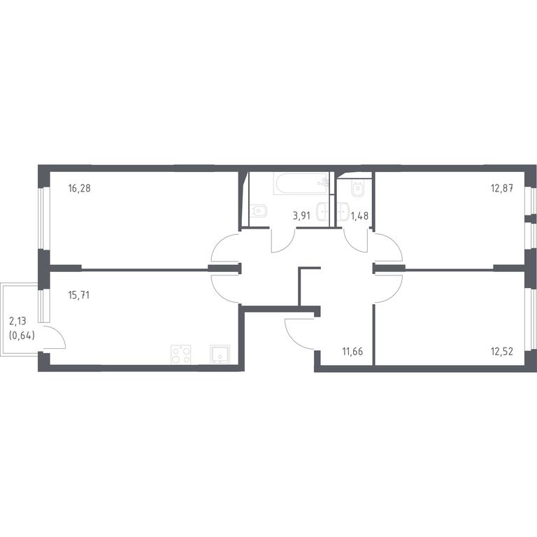 2-BD Apartment Sale, 75.07 sq. m. at Ostafevo, Ostafyevskoe Highway, 12к1, Ryazanovskoe Settlement, Moscow, Russia #1 2-BD Apartment Sale, 75.07 sq. m. at Ostafevo, Ostafyevskoe Highway, 12к1, Ryazanovskoe Settlement, Moscow, Russia #1