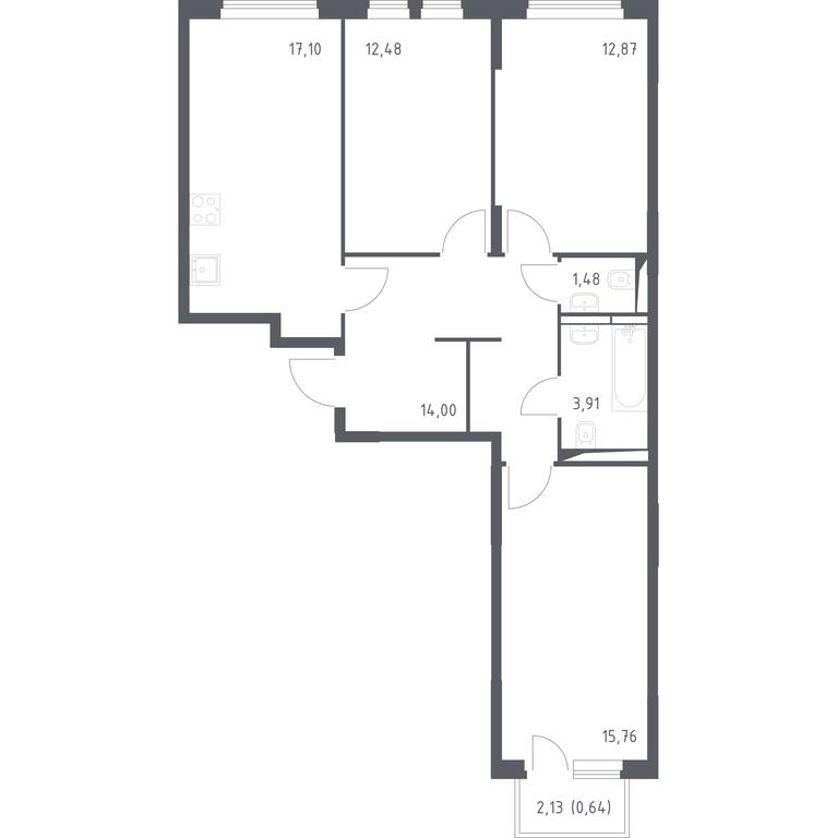 2-BD Apartment Sale, 78.24平方米 at Ostafevo, Ostafyevskoe Highway, 12к1, Ryazanovskoe Settlement, Moscow, Russia #1 2-BD Apartment Sale, 78.24平方米 at Ostafevo, Ostafyevskoe Highway, 12к1, Ryazanovskoe Settlement, Moscow, Russia #1