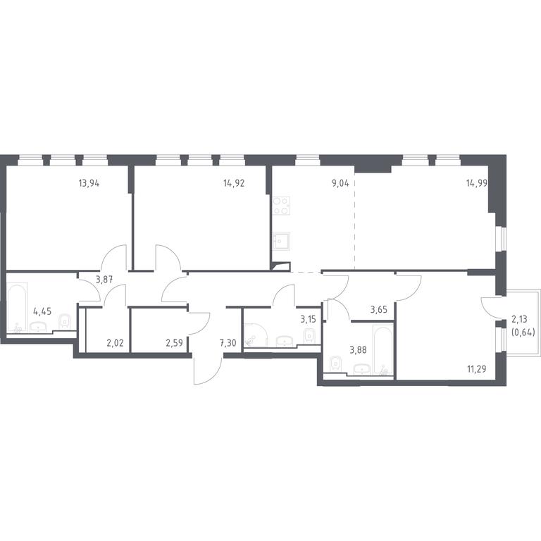 2-BD Apartment Sale, 95.73平方米 at Ostafevo, Ostafyevskoe Highway, 12к1, Ryazanovskoe Settlement, Moscow, Russia #1 2-BD Apartment Sale, 95.73平方米 at Ostafevo, Ostafyevskoe Highway, 12к1, Ryazanovskoe Settlement, Moscow, Russia #1