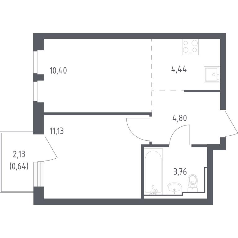 Apartment Sale, 35.17 sq. m. at Ostafevo, Ostafyevskoe Highway, 12к1, Ryazanovskoe Settlement, Moscow, Russia #1
