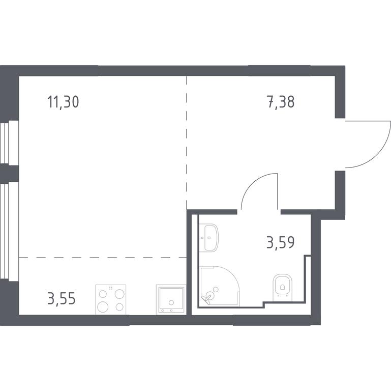 Apartment Sale, 25.82 sq. m. at Ostafevo, Ostafyevskoe Highway, 12к1, Ryazanovskoe Settlement, Moscow, Russia #1