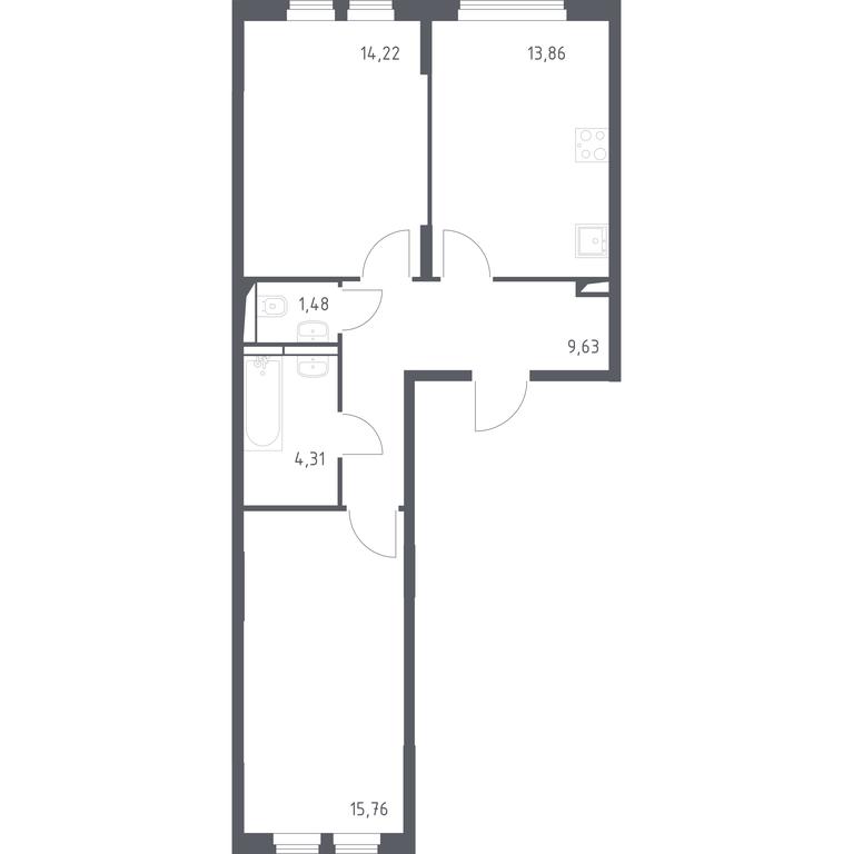 1-BD Apartment Sale, 59.26 sq. m. at Ostafevo, Ostafyevskoe Highway, 12к1, Ryazanovskoe Settlement, Moscow, Russia #1 1-BD Apartment Sale, 59.26 sq. m. at Ostafevo, Ostafyevskoe Highway, 12к1, Ryazanovskoe Settlement, Moscow, Russia #1