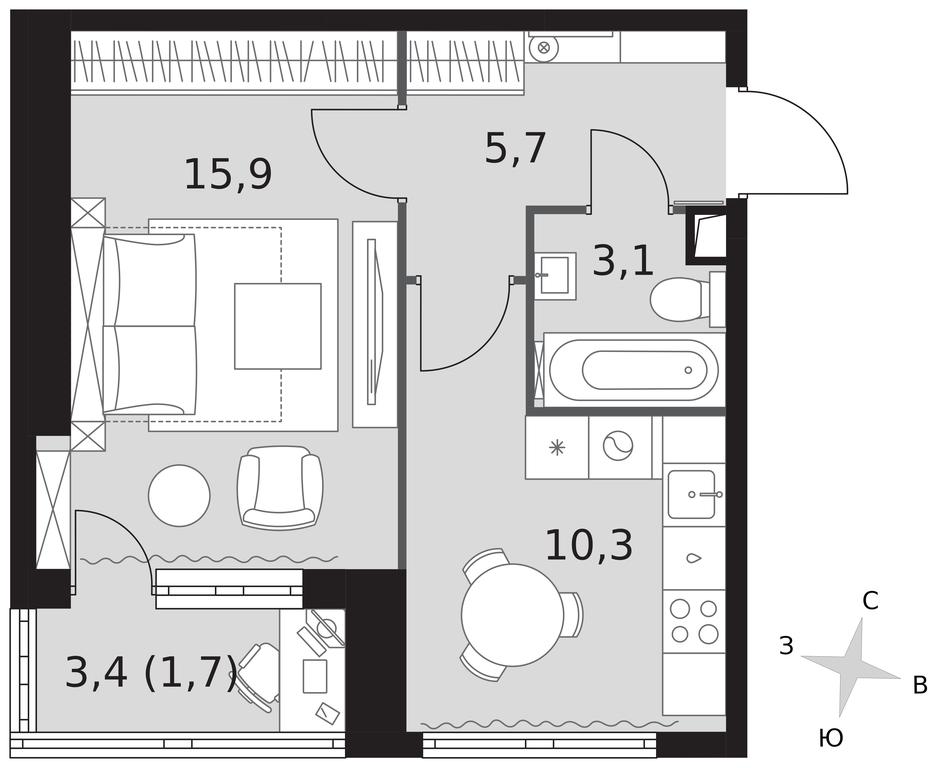 1-BD Apartment Sale, 36.7 sq. m. at Arkhitektor, Akademika Volgina Street, 2Д, Moscow, Russia #1 1-BD Apartment Sale, 36.7 sq. m. at Arkhitektor, Akademika Volgina Street, 2Д, Moscow, Russia #1