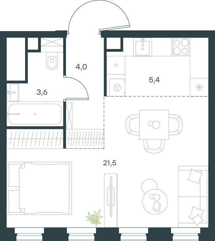 Apartment Sale, 34.5 sq. m. at Level Seligerskaya, Ilmenskiy Drive, 12, Moscow, Russia #1