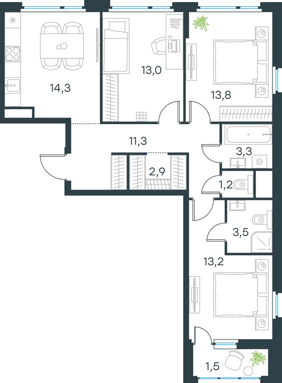 2-BD Apartment Sale, 78平方米 at Gorod V lesu, Gorod V Lesu Residential Complex, Village of Otradnoye, Krasnogorsk Urban District, Moscow Region, Russia #1 2-BD Apartment Sale, 78平方米 at Gorod V lesu, Gorod V Lesu Residential Complex, Village of Otradnoye, Krasnogorsk Urban District, Moscow Region, Russia #1