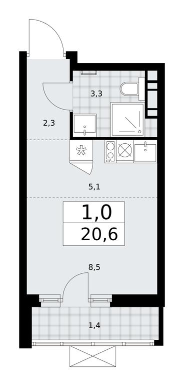 Apartment Sale, 20.6平方米 at Prokshino, Prokshino Residential Complex, Sosenskoye Settlement, Moscow, Russia #1