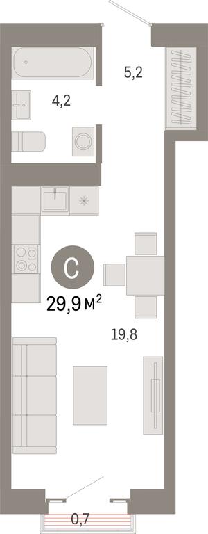 Apartment Sale, 29.9 sq. m. at Kvartal Metronom, Tagilskaya Street, Moscow, Russia #1