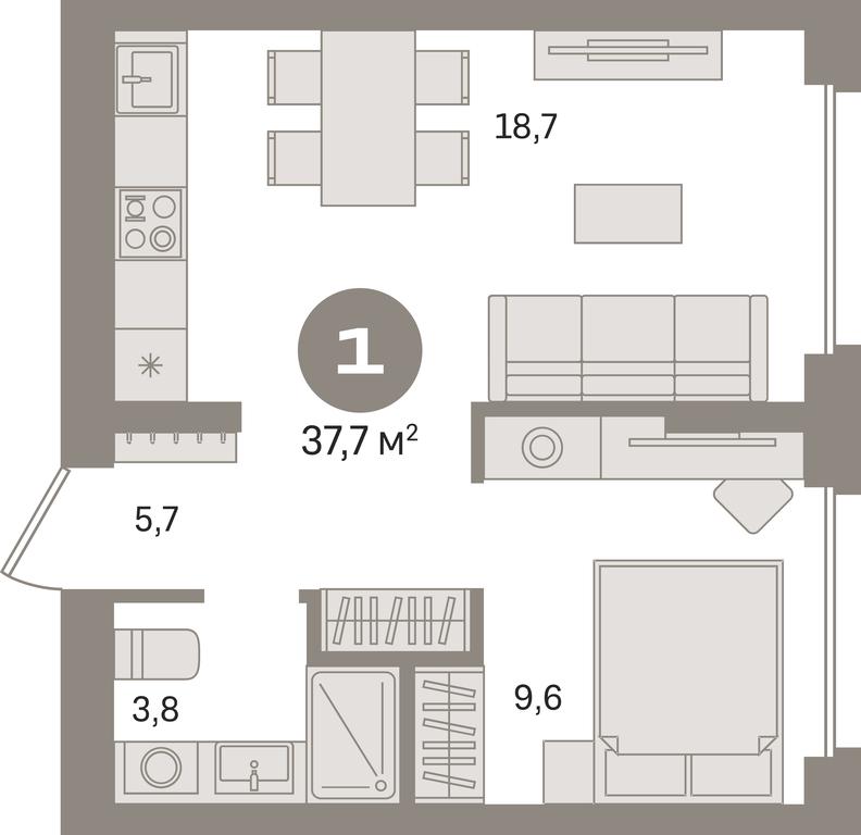 1-BD Apartment Sale, 37.7 sq. m. at Pervy kvartal, Kalinovaya ulitsa, derevnya Sapronovo, Leninskiy City District, Moscow Region, Russia #1 1-BD Apartment Sale, 37.7 sq. m. at Pervy kvartal, Kalinovaya ulitsa, derevnya Sapronovo, Leninskiy City District, Moscow Region, Russia #1