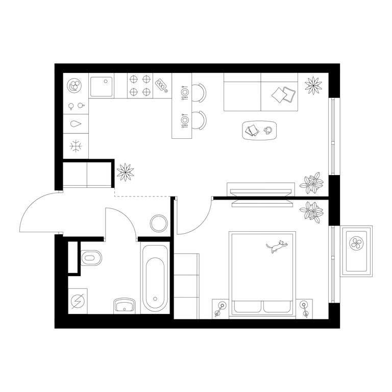 1-BD Apartment Sale, 33.7 sq. m. at Kavkazskiy Bulvar 51, Kavkazsky Boulevard, 51с3, Moscow, Russia #1 1-BD Apartment Sale, 33.7 sq. m. at Kavkazskiy Bulvar 51, Kavkazsky Boulevard, 51с3, Moscow, Russia #1