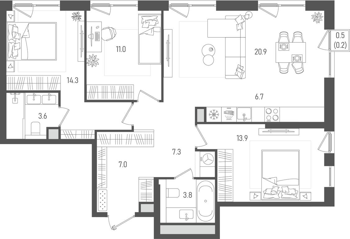 3-BD Apartment Sale, 88.7平方米 at Pave, 2nd Paveletsky Drive, Moscow, Russia #1 3-BD Apartment Sale, 88.7平方米 at Pave, 2nd Paveletsky Drive, Moscow, Russia #1