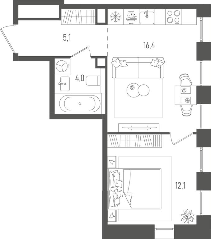 1-BD Apartment Sale, 37.6平方米 at Pave, 2nd Paveletsky Drive, Moscow, Russia #1 1-BD Apartment Sale, 37.6平方米 at Pave, 2nd Paveletsky Drive, Moscow, Russia #1