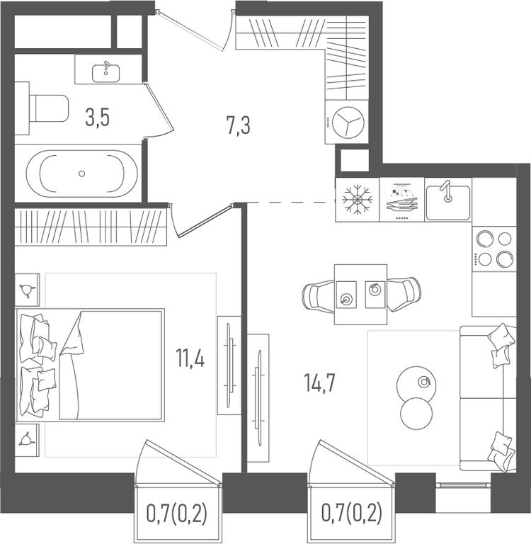 1-BD Apartment Sale, 37.3 sq. m. at Pave, 2nd Paveletsky Drive, Moscow, Russia #1 1-BD Apartment Sale, 37.3 sq. m. at Pave, 2nd Paveletsky Drive, Moscow, Russia #1
