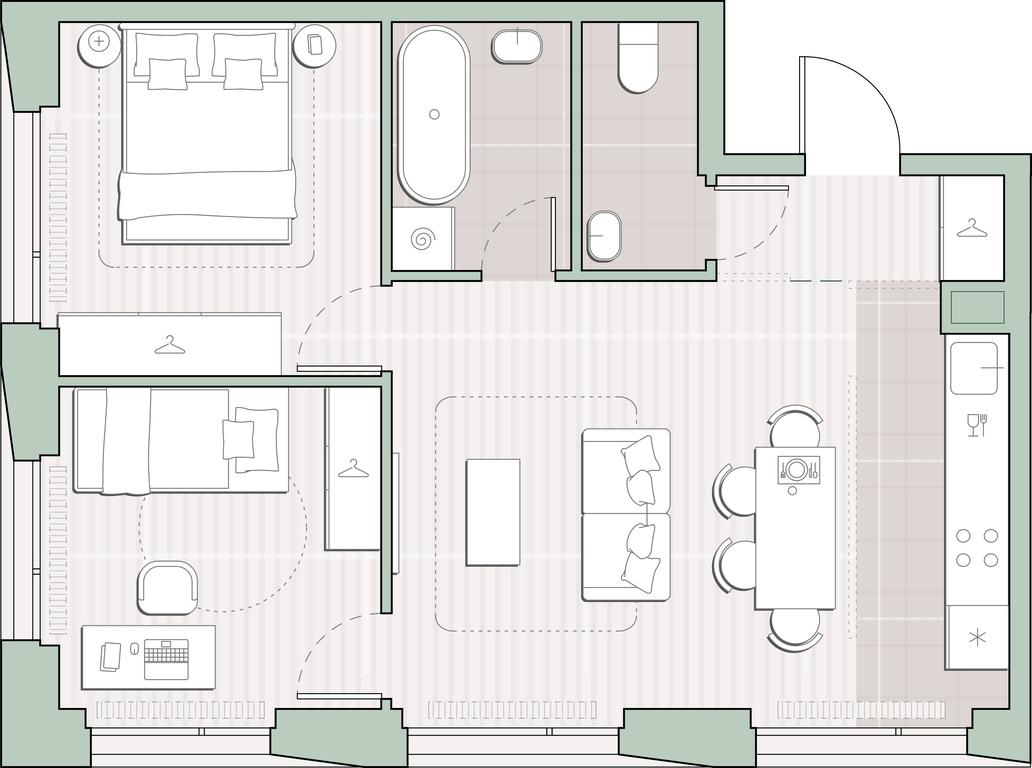 2-BD Apartment Sale, 54.5 sq. m. at Sreda na Lobachevskogo, Ochakovskoye Highway, Moscow, Russia #1 2-BD Apartment Sale, 54.5 sq. m. at Sreda na Lobachevskogo, Ochakovskoye Highway, Moscow, Russia #1