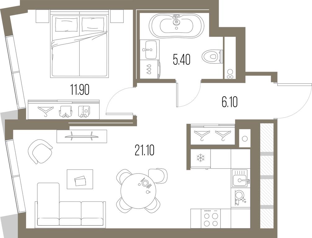 1-BD Apartment Sale, 44.5 sq. m. at Severny Port, Leningradskoye Highway, Moscow, Russia #1