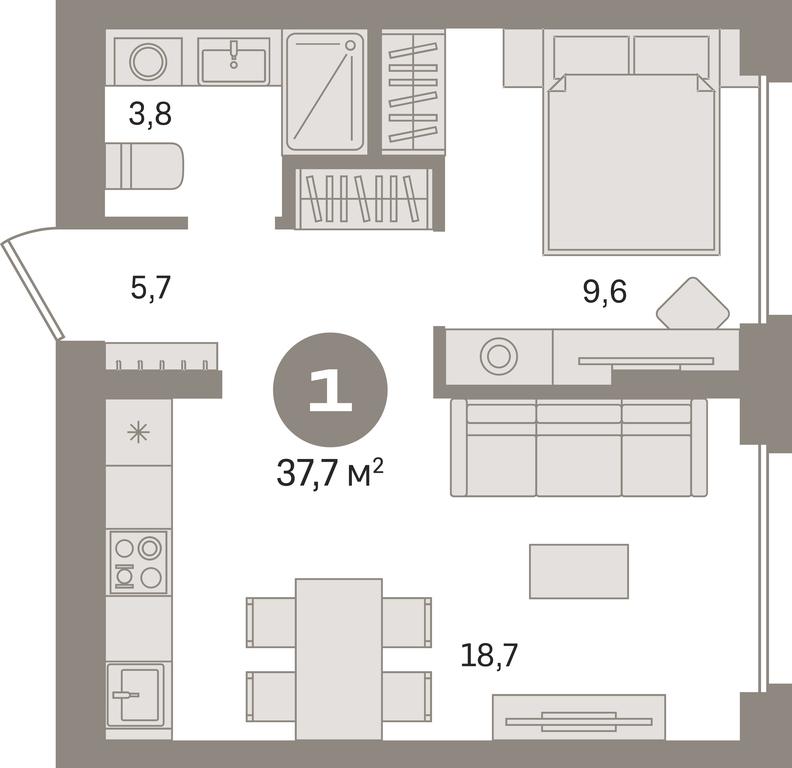 1-BD Apartment Sale, 37.7 sq. m. at Pervy kvartal, Kalinovaya ulitsa, derevnya Sapronovo, Leninskiy City District, Moscow Region, Russia #1 1-BD Apartment Sale, 37.7 sq. m. at Pervy kvartal, Kalinovaya ulitsa, derevnya Sapronovo, Leninskiy City District, Moscow Region, Russia #1