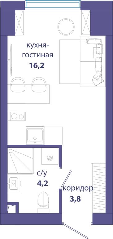 Apartment Sale, 24.2平方米 at Sobytie, Lobachevskogo Street, 124к3, Moscow, Russia #1