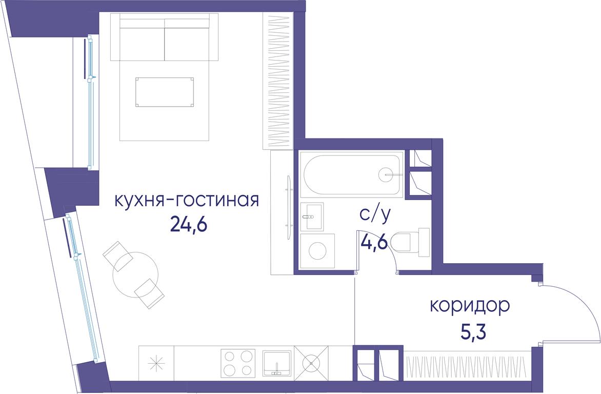Apartment Sale, 34.5 sq. m. at Ostrov, Nizhnye Mnyovniki Street, 37Ас4, Moscow, Russia #1 Apartment Sale, 34.5 sq. m. at Ostrov, Nizhnye Mnyovniki Street, 37Ас4, Moscow, Russia #1