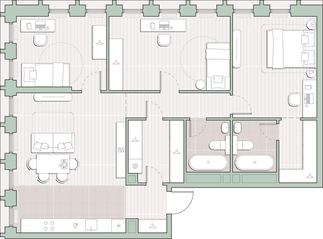 3-BD Apartment Sale, 97.61 sq. m. at Sreda na Kutuzovskom, Ivana Franko Street, Moscow, Russia #1 3-BD Apartment Sale, 97.61 sq. m. at Sreda na Kutuzovskom, Ivana Franko Street, Moscow, Russia #1