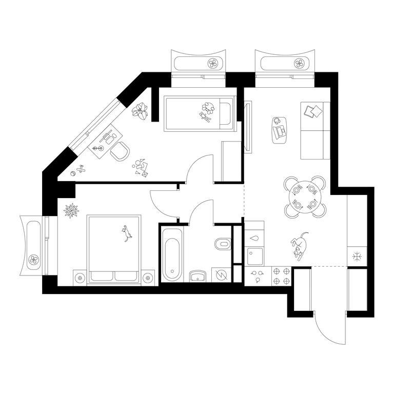 2-BD Apartment Sale, 48.4 sq. m. at Altufevskoe 53, Алтуфьевское шоссе, 53с11, Москва, Россия #1