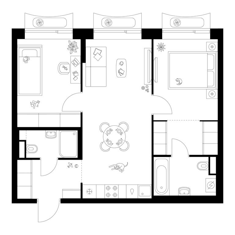 2-BD Apartment Sale, 57.5 sq. m. at Altufevskoe 53, Алтуфьевское шоссе, 53с11, Москва, Россия #1