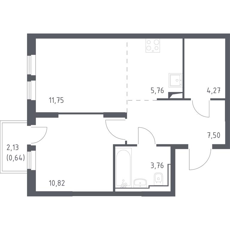 Apartment Sale, 44.5 sq. m. at Ostafevo, Ostafyevskoe Highway, 12к1, Ryazanovskoe Settlement, Moscow, Russia #1