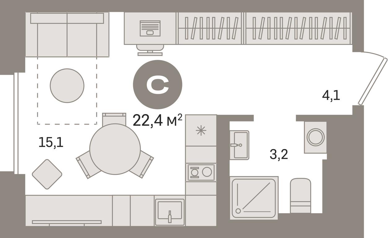 Apartment Sale, 22.4平方米 at Kvartal Gercena, zhiloy kompleks Kvartal Gertsena, Moscow, Russia #1 Apartment Sale, 22.4平方米 at Kvartal Gercena, zhiloy kompleks Kvartal Gertsena, Moscow, Russia #1