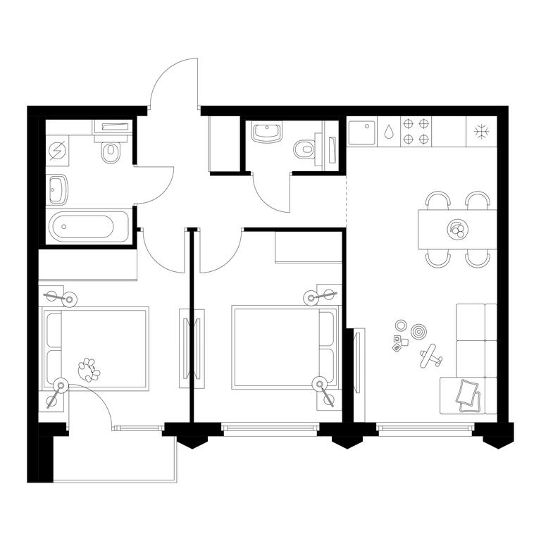 2-BD Apartment Sale, 50 sq. m. at Businovskiy Park, Izhorskaya Street, 6с5, Moscow, Russia #1 2-BD Apartment Sale, 50 sq. m. at Businovskiy Park, Izhorskaya Street, 6с5, Moscow, Russia #1