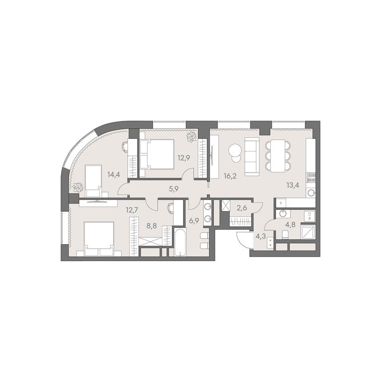 4-BD Apartment Sale, 102.9 sq. m. at Rodina Park, Vereyskaya Street, 12, Moscow, Russia #1 4-BD Apartment Sale, 102.9 sq. m. at Rodina Park, Vereyskaya Street, 12, Moscow, Russia #1