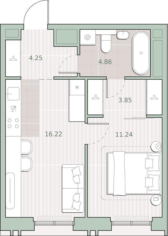 1-BD Apartment Sale, 40.42平方米 at Sreda na Kutuzovskom, Ivana Franko Street, Moscow, Russia #1 1-BD Apartment Sale, 40.42平方米 at Sreda na Kutuzovskom, Ivana Franko Street, Moscow, Russia #1