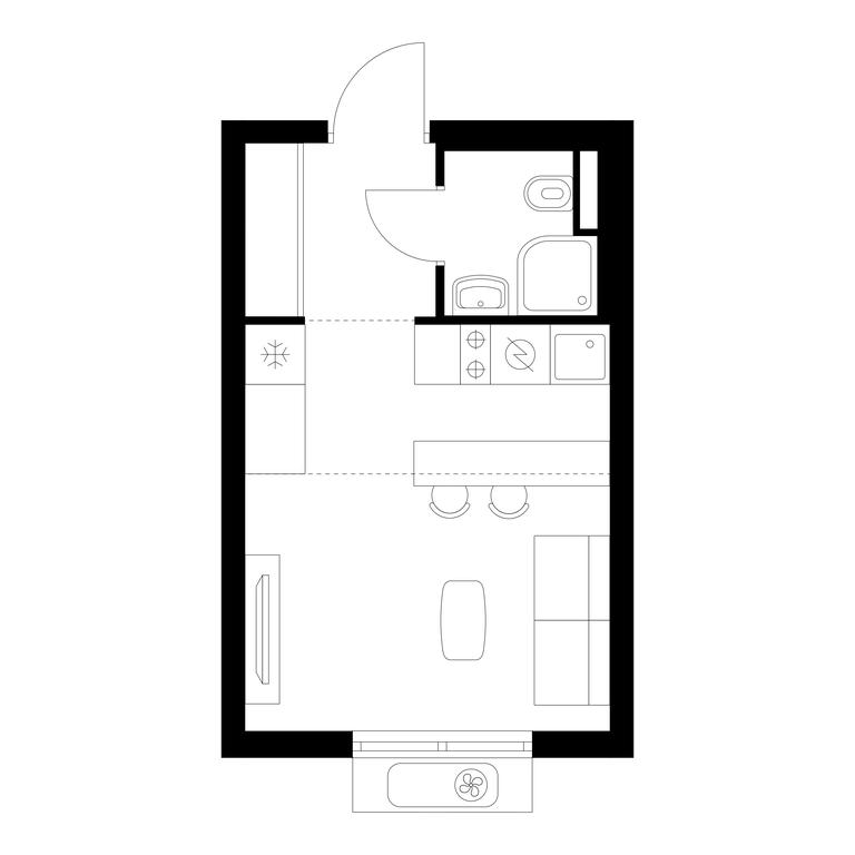 Apartment Sale, 20.7 sq. m. at Vostochnoe Butovo, Krymskaya Street, 13, rabochiy posyolok Bobrovo, Leninskiy City District, Moscow Region, Russia #1