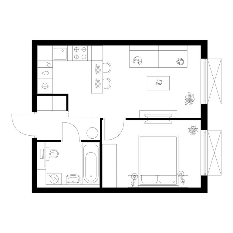 1-BD Apartment Sale, 35.2平方米 at Tomilinskiy Bulvar, Novaya Street, 1, Kotelniki, Moscow Region, Russia #1