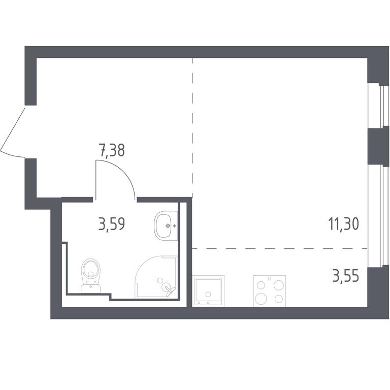 Apartment Sale, 25.82平方米 at Ostafevo, Ostafyevskoe Highway, 12к1, Ryazanovskoe Settlement, Moscow, Russia #1