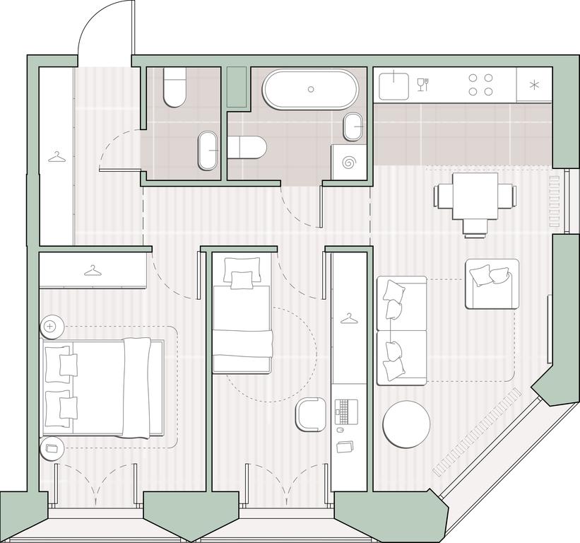 2-BD Apartment Sale, 56.2 sq. m. at Sreda na Lobachevskogo, Ochakovskoye Highway, Moscow, Russia #1 2-BD Apartment Sale, 56.2 sq. m. at Sreda na Lobachevskogo, Ochakovskoye Highway, Moscow, Russia #1