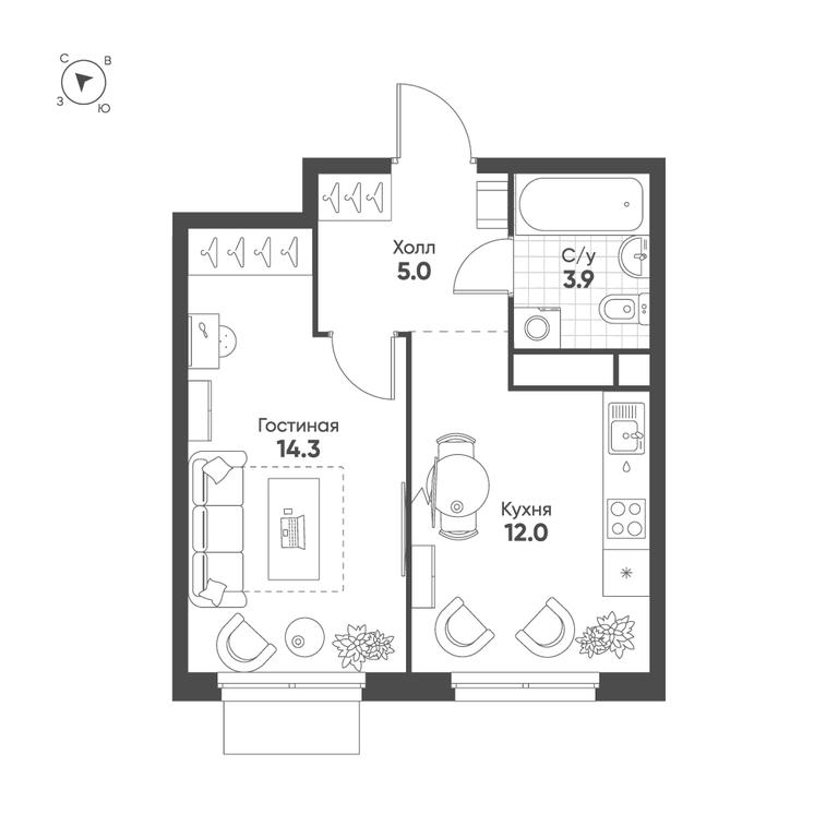 1-BD Apartment Sale, 35.2 sq. m. at Shagal, Автозаводская улица, 23, Москва, Россия #1 1-BD Apartment Sale, 35.2 sq. m. at Shagal, Автозаводская улица, 23, Москва, Россия #1