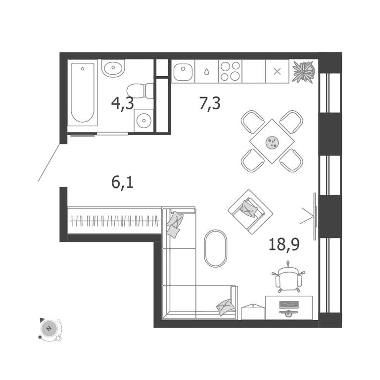 1-BD Apartment Sale, 36.6 sq. m. at Shagal, Автозаводская улица, 23, Москва, Россия #1