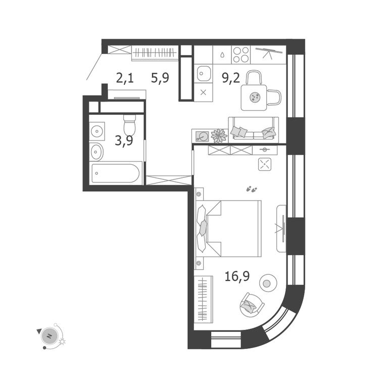 1-BD Apartment Sale, 38 sq. m. at Shagal, Автозаводская улица, 23, Москва, Россия #1