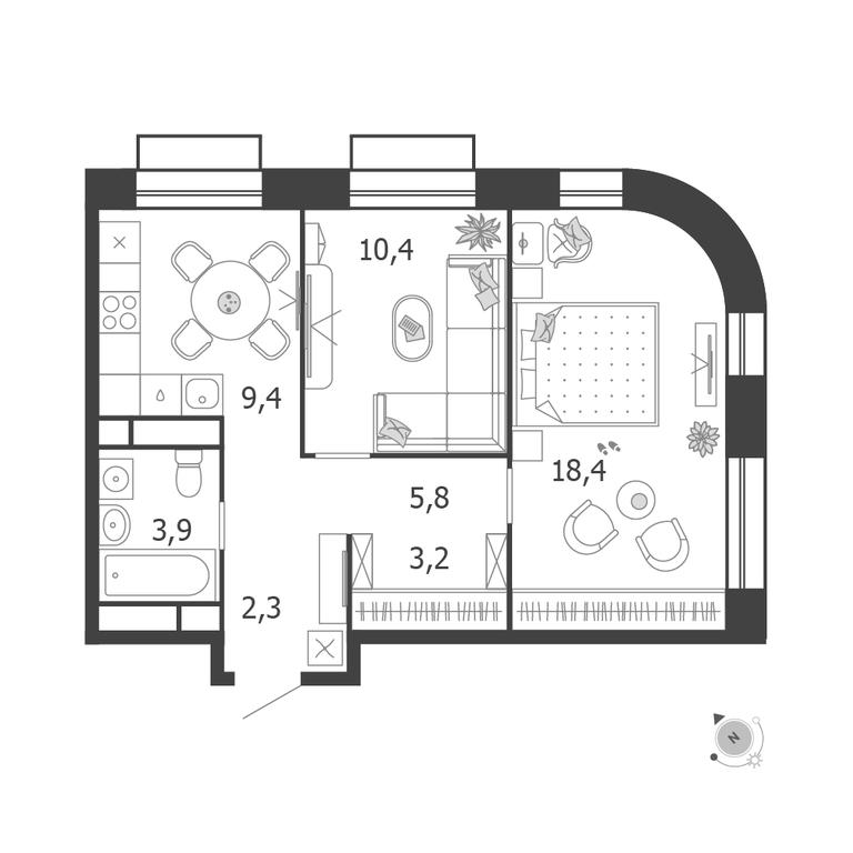 Продажа 2-комн. квартиры, 53,4 м² в ЖК «Шагал (Shagal)», Автозаводская улица, 23, Москва, Россия #1 Продажа 2-комн. квартиры, 53,4 м² в ЖК «Шагал (Shagal)», Автозаводская улица, 23, Москва, Россия #1