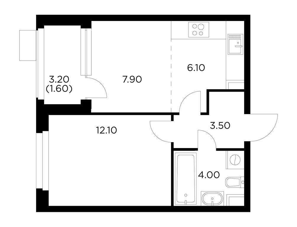 1-BD Apartment Sale, 35.2 sq. m. at Novoe Medvedkovo, Novoe Medvedkovo Residential Complex, mikrorayon 17A, Mytischi, Moscow Region, Russia #1