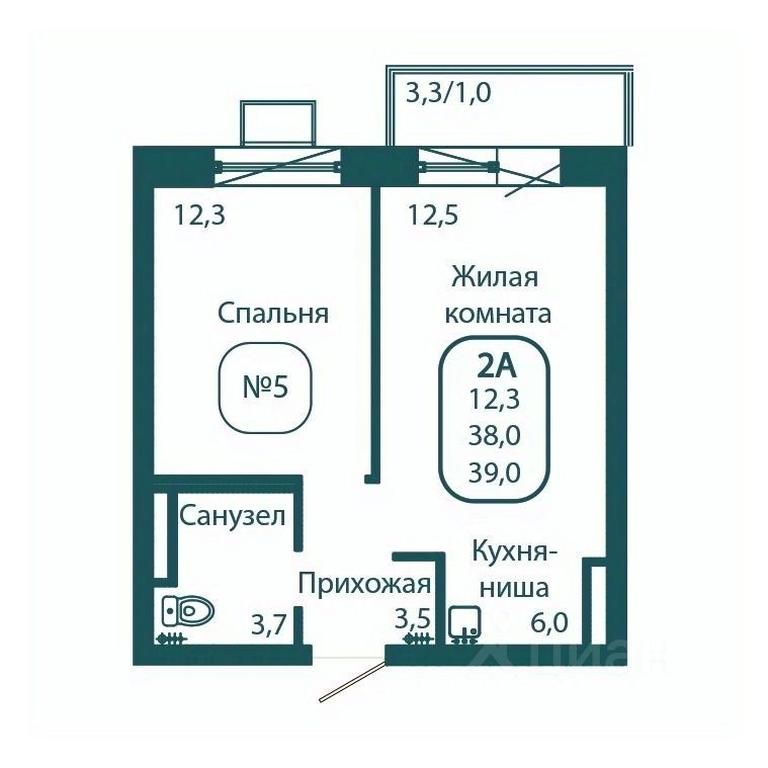 Apartment Sale, 39 sq. m. at Andreevka LIFE, Georgievskoe Highway, Moscow Region, Russia #1